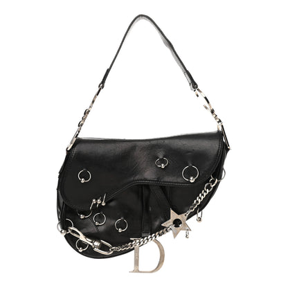Christian Dior Calfskin Hardcore Pierced Saddle Bag Black 1 of 21