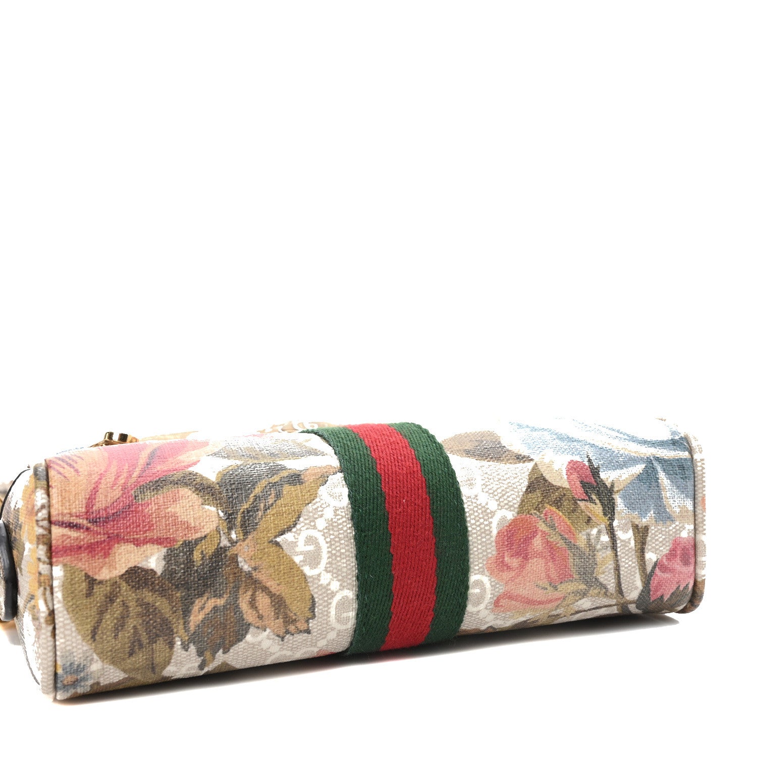 Gucci GG Supreme Monogram Water Flora Web Mini Ophidia Shoulder Bag Beige White Multicolor 4 of 10