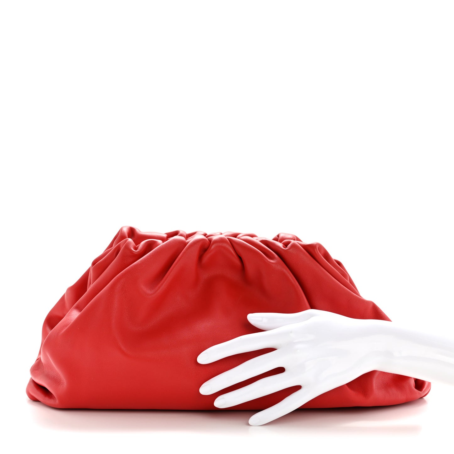 Smooth Butter Calf The Pouch Oversized Clutch Bright Red