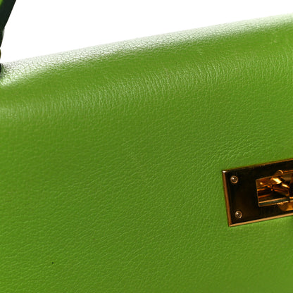 Hermes Veau Gulliver Kelly Retourne 32 Vert Cru 22 of 25