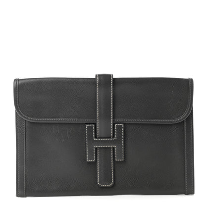 Hermes Epsom Jige PM Clutch Graphite 1 of 9