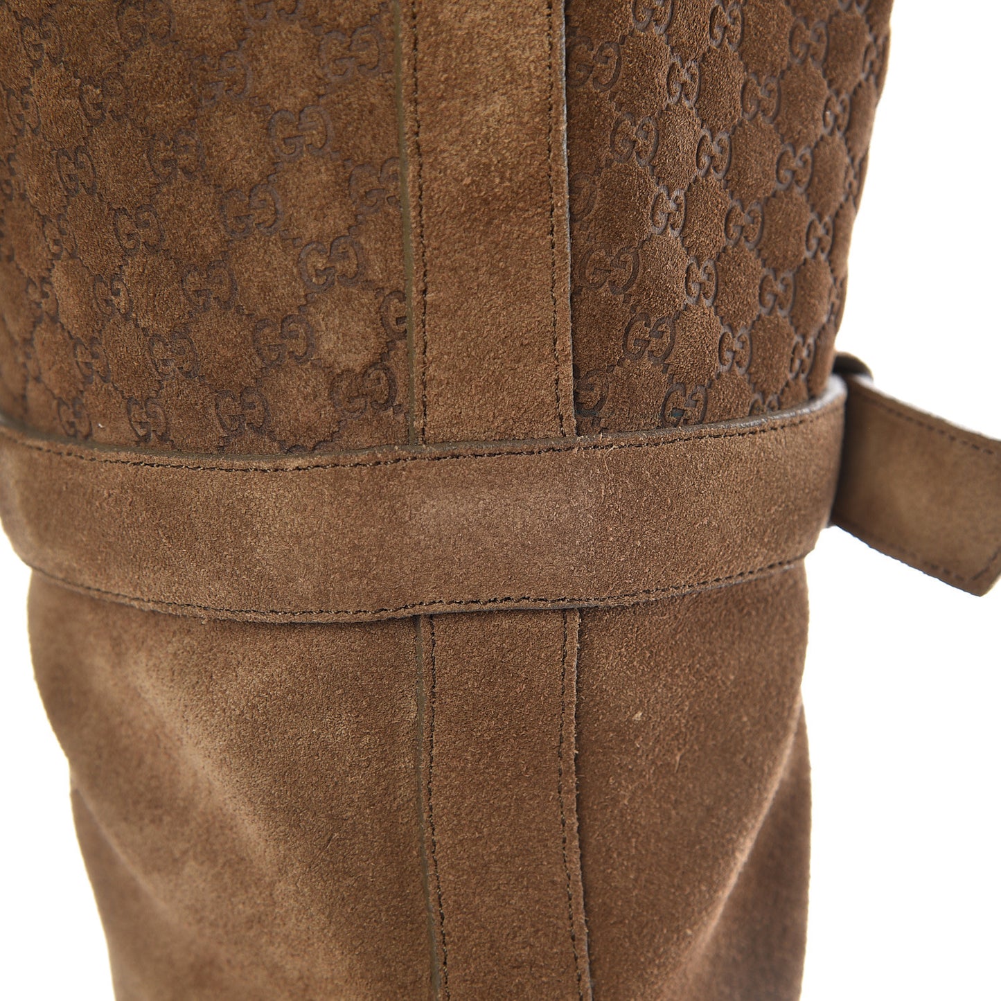 Suede Microguccissima Knee Boots 40 Brown