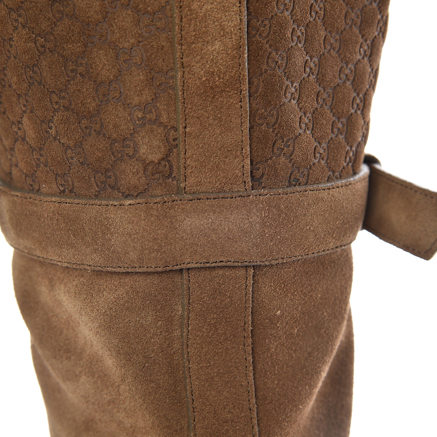 Gucci Suede Microguccissima Knee Boots 40 Brown 15 of 20