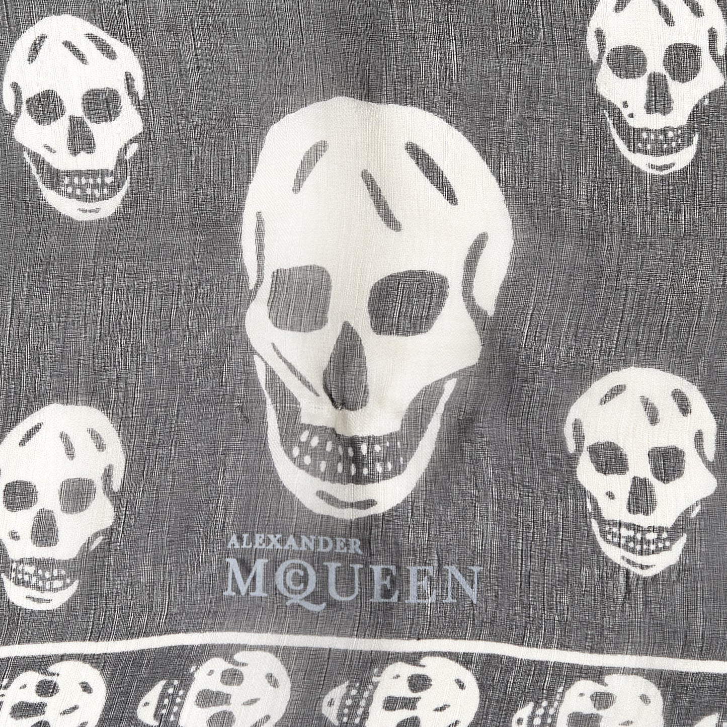 Silk Chiffon Skull Scarf Black