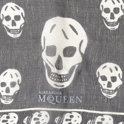 Alexander McQueen Silk Chiffon Skull Scarf Black 3 of 4