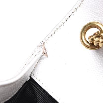 Saint Laurent Grain De Poudre Small Monogram Kate Satchel Optical White 9 of 9