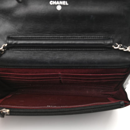 Chanel Lambskin Quilted Wallet On Chain WOC Black 5 of 17