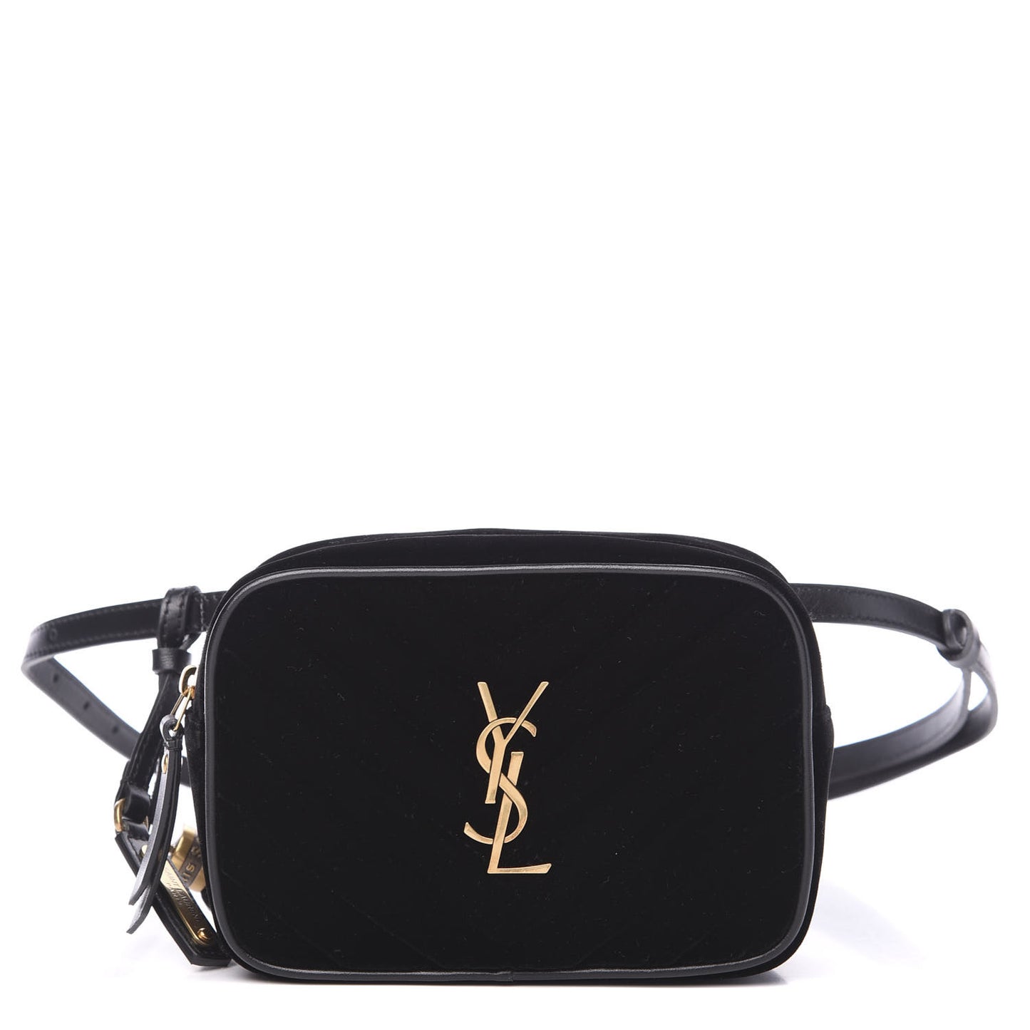 Velour Matelasse Monogram Lou Belt Bag Black