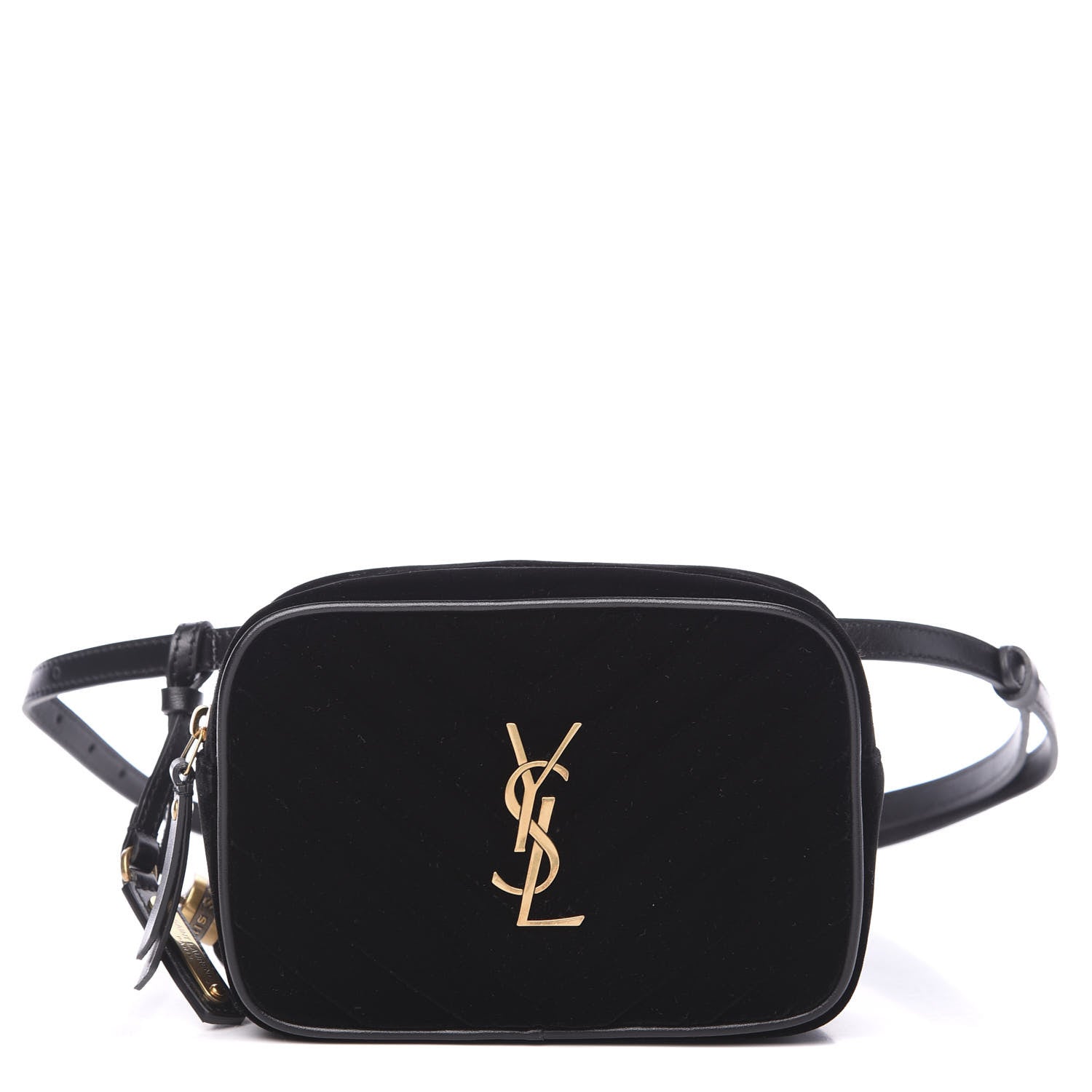 Saint Laurent Velour Matelasse Monogram Lou Belt Bag Black 1 of 16