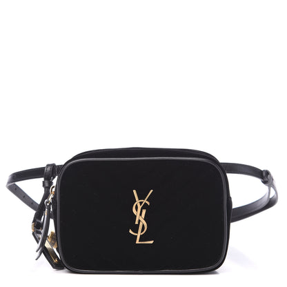 Saint Laurent Velour Matelasse Monogram Lou Belt Bag Black 1 of 16