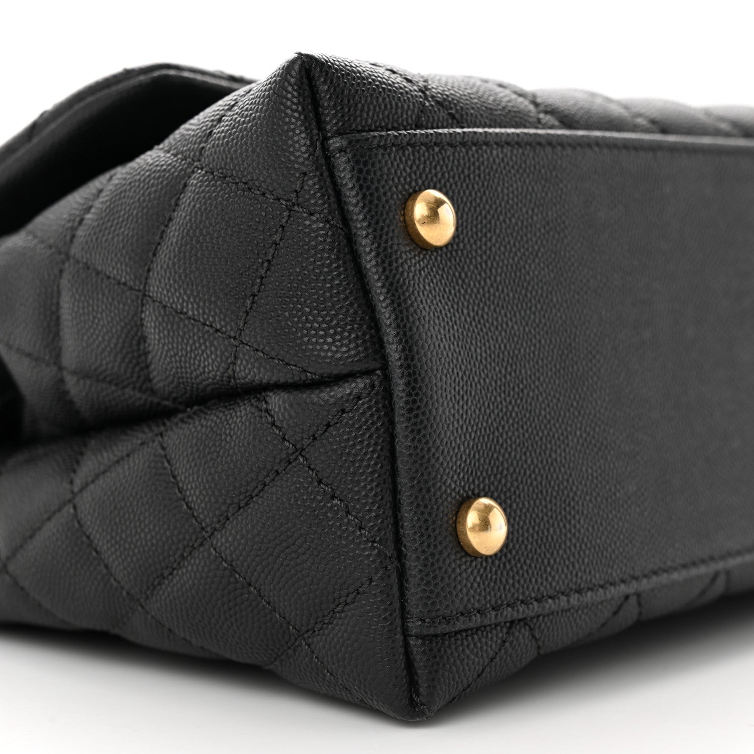 Chanel Caviar Lizard Embossed Quilted Small Coco Handle Flap Black 9 of 12