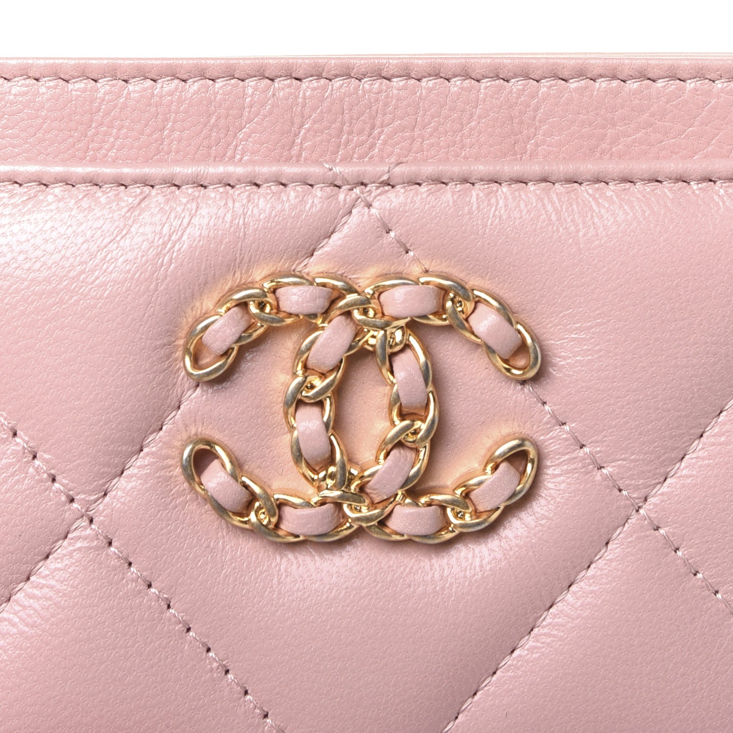 Chanel Shiny Goatskin Quilted 19 Card Holder Light Pink 9 of 9