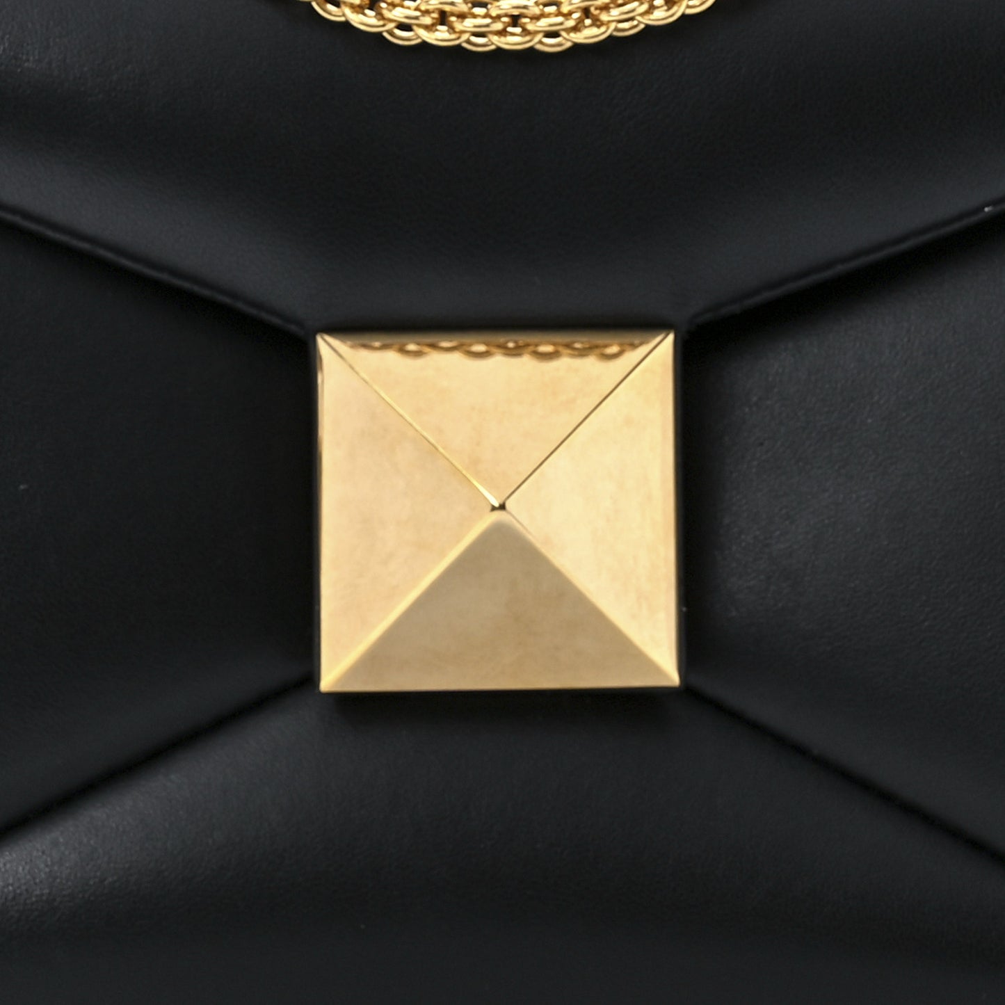 Nappa One Stud Chain Clutch Black