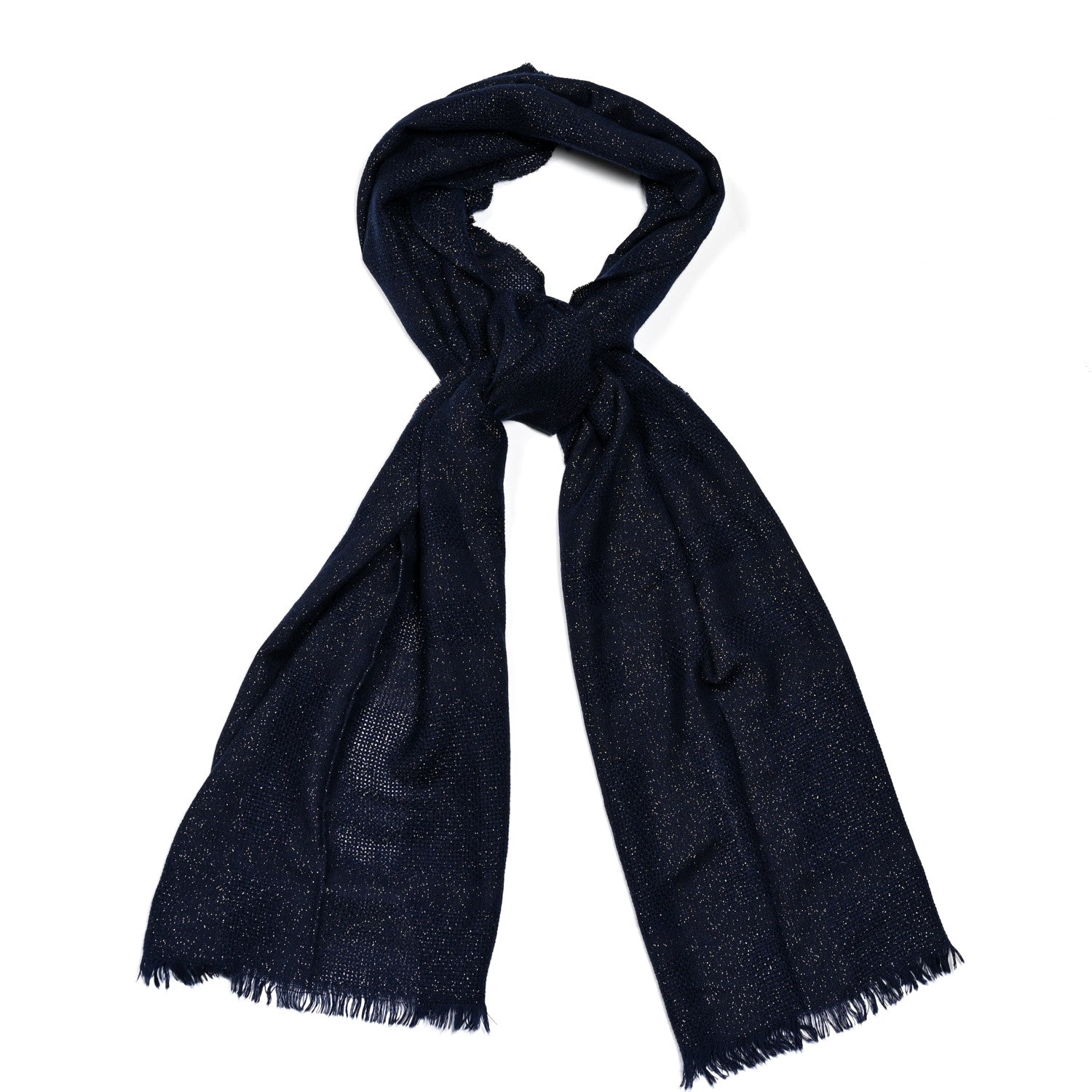 Burberry Cashmere Rayon Polyester Check Fringe Scarf Blue 1 of 5
