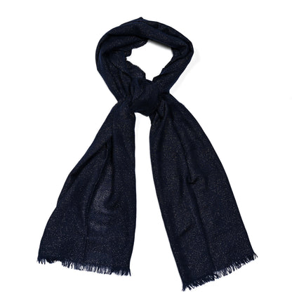 Burberry Cashmere Rayon Polyester Check Fringe Scarf Blue 1 of 5
