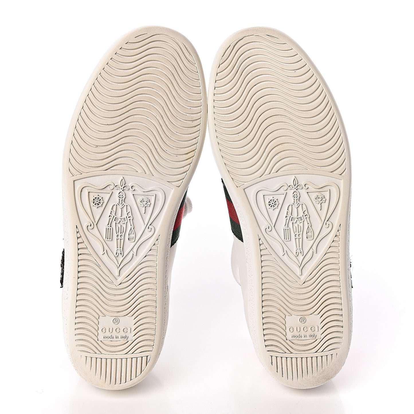 Calfskin Web Studded Womens Arrow Ace Sneakers 35.5 White