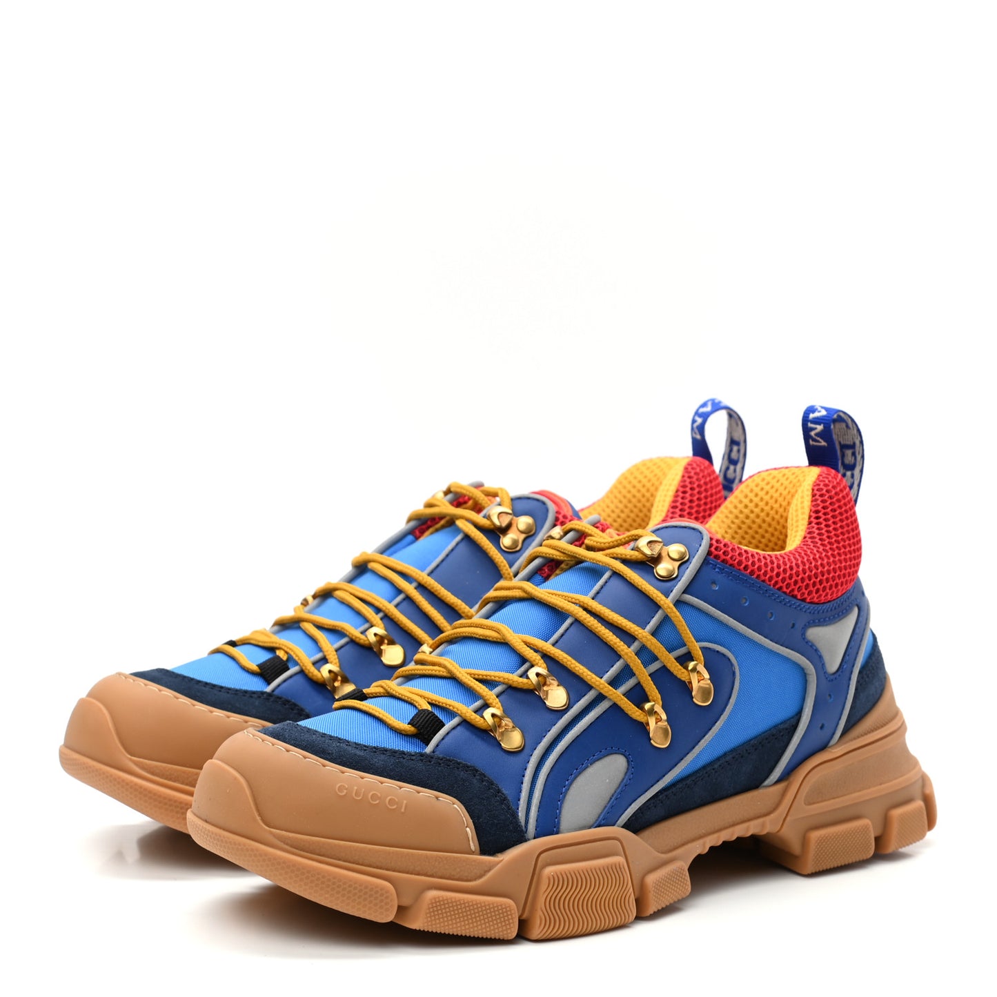 X SEGA Nylon Suede Calfskin Mens Flashtrek Sneakers 9.5 Bright Splash Poppy Marine Blue