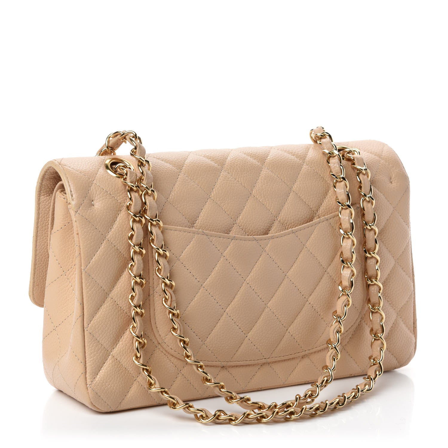 Chanel Caviar Quilted Medium Double Flap Light Beige 4 of 11