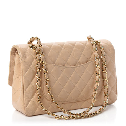 Chanel Caviar Quilted Medium Double Flap Light Beige 4 of 11