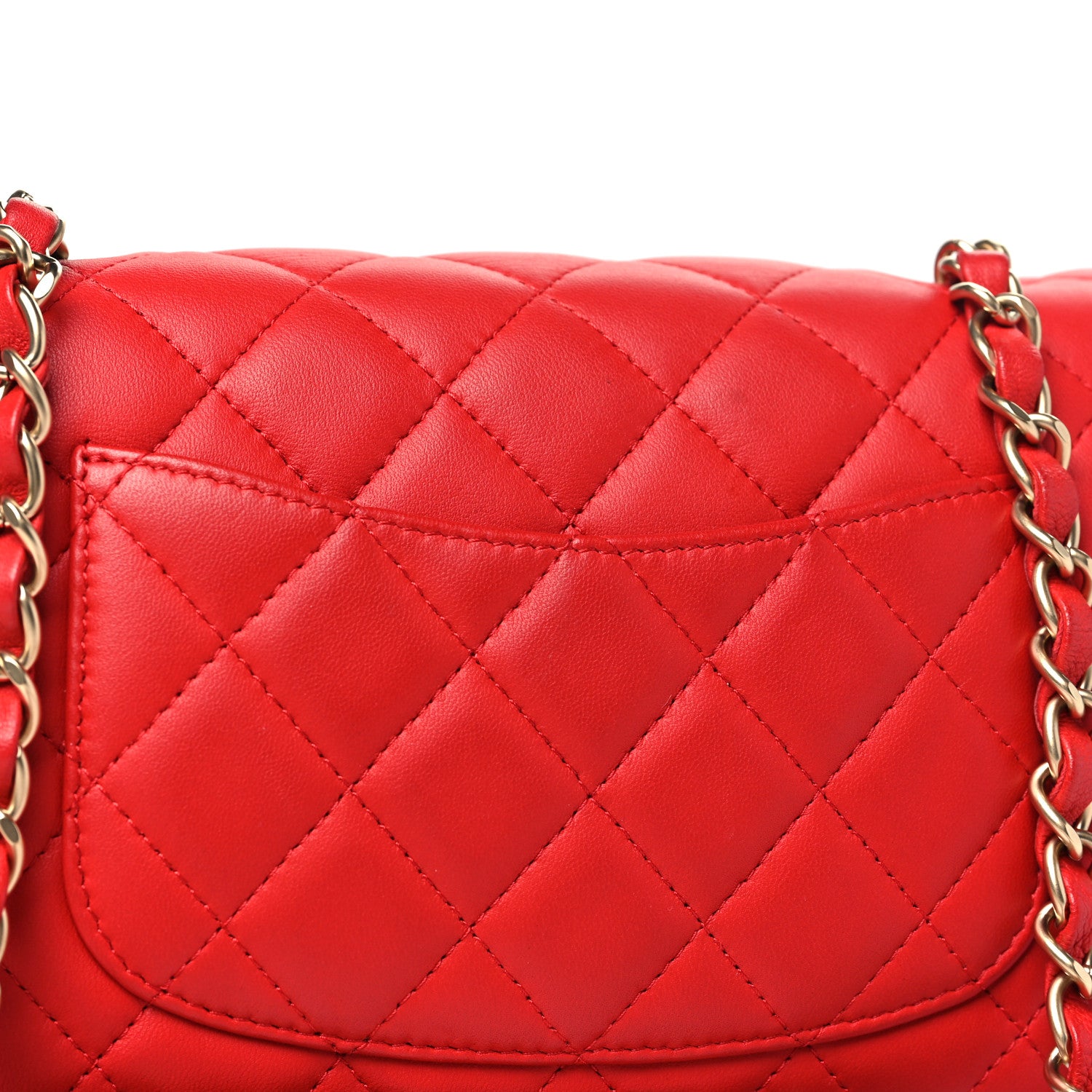 Chanel Lambskin Quilted Mini Rectangular Flap Red 11 of 12