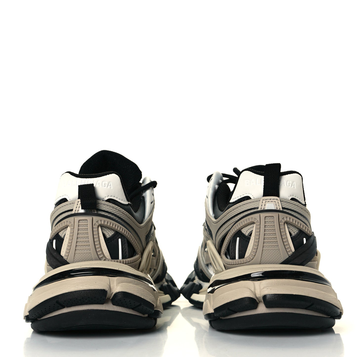 Rubber Mesh Bi-Color Womens Track.2 Open Sneakers 38 Beige Black