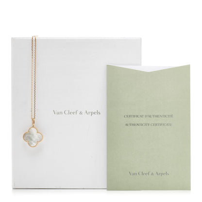 Van Cleef & Arpels 18K Yellow Gold Mother of Pearl Magic Alhambra Long Necklace 7 of 7