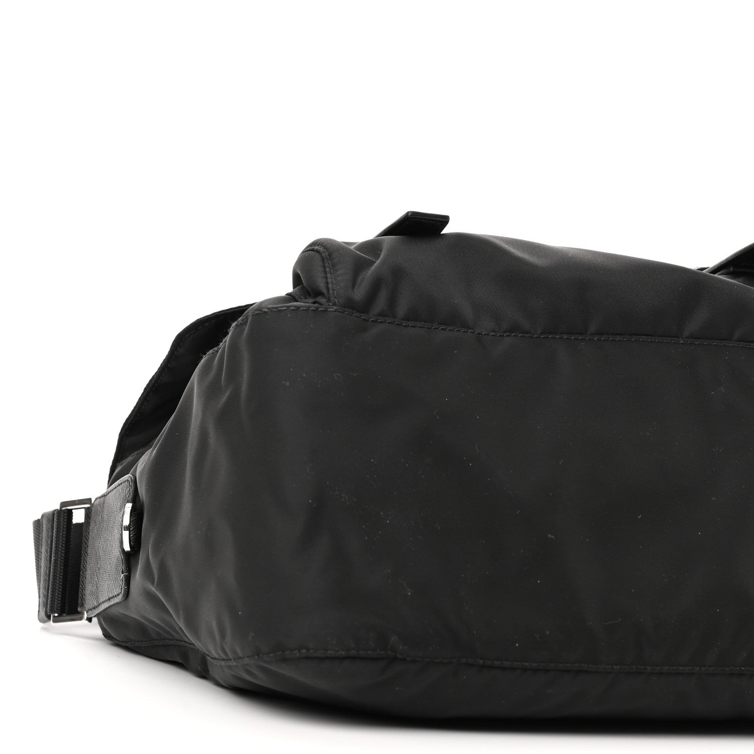 Prada Re-Nylon Vela Saffiano Pocket Double Buckle Messenger Shoulder Bag Black 7 of 8