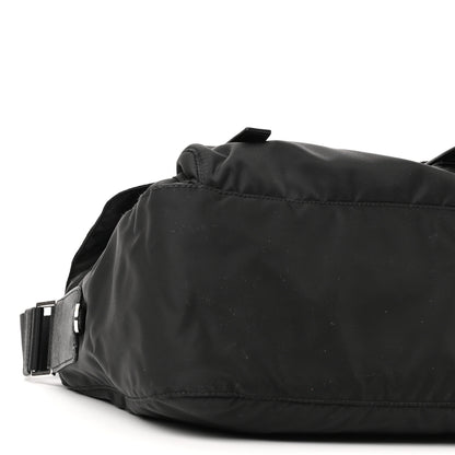 Prada Re-Nylon Vela Saffiano Pocket Double Buckle Messenger Shoulder Bag Black 7 of 8