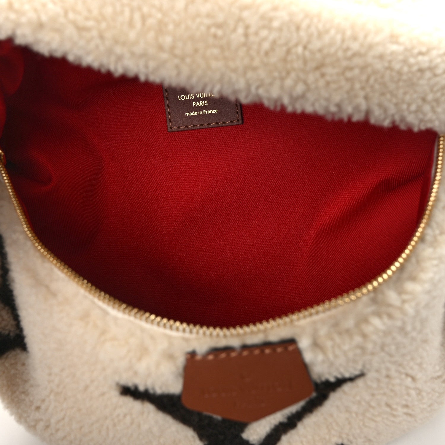 Louis Vuitton Shearling Monogram LV Ski Bumbag Cream Brown 5 of 10