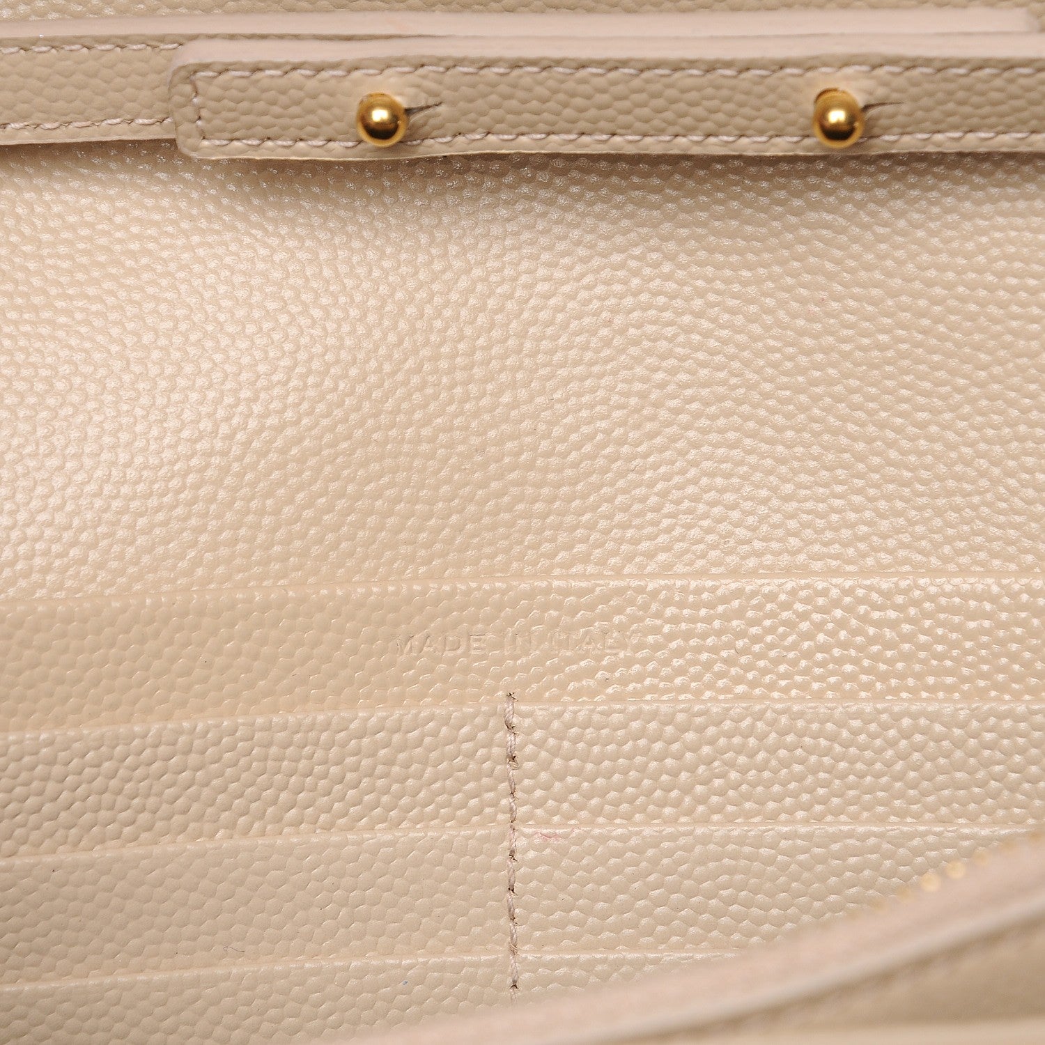 Saint Laurent Grain De Poudre Matelasse Chevron Monogram Chain Wallet Nude Powder 7 of 9