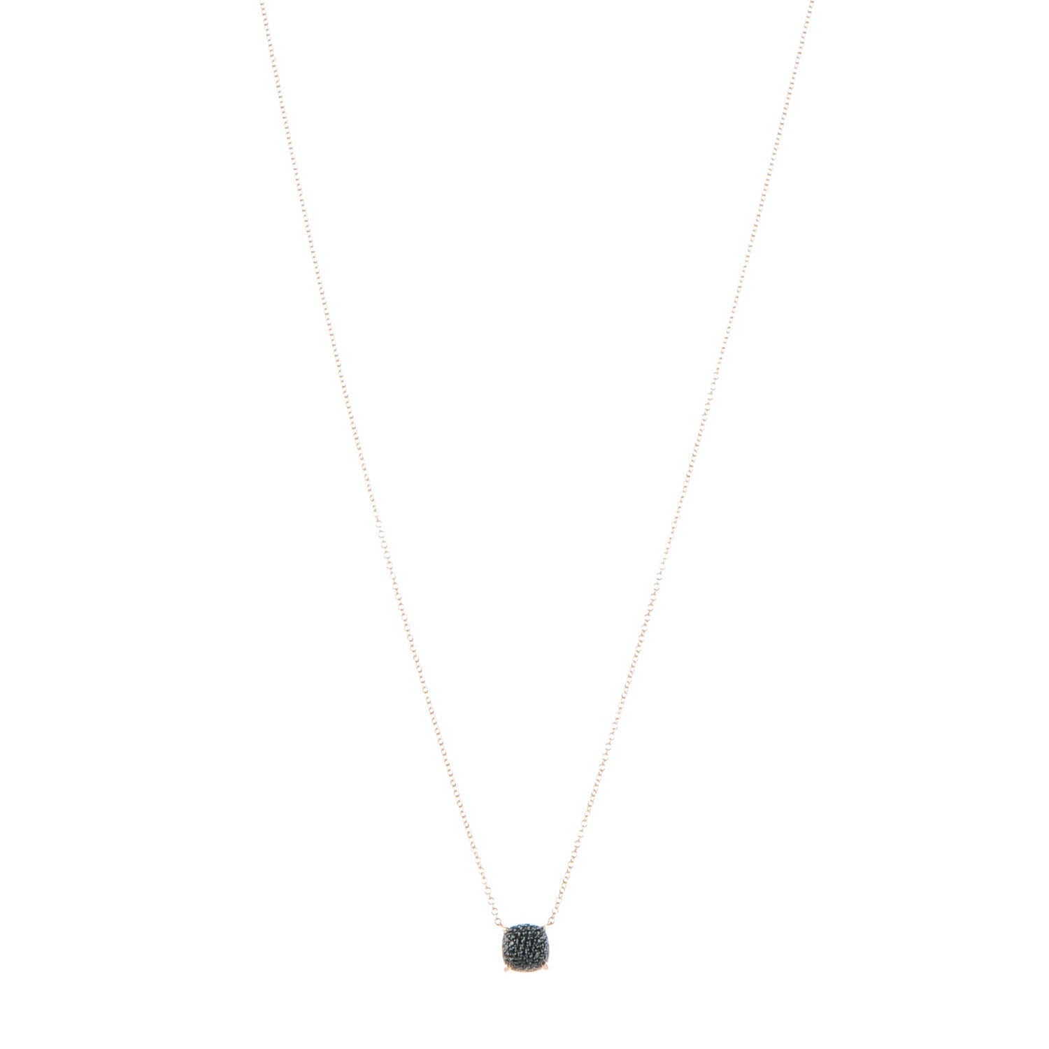 Tiffany 18K Rose Gold Black Diamond Pendant Necklace 1 of 5