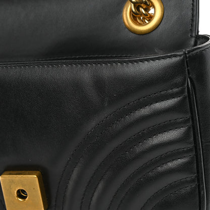 Gucci Calfskin Matelasse Mini GG Marmont Shoulder Bag Black 14 of 16