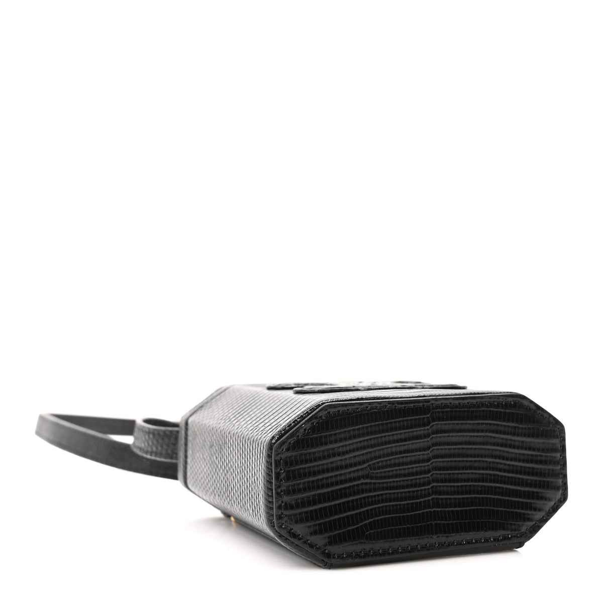 Lizard  Triomphe Mini Vanity Case Black