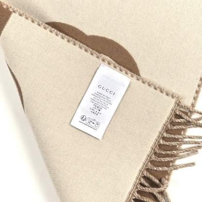 Gucci Wool Cashmere Interlocking G Scarf Ivory Beige 3 of 3