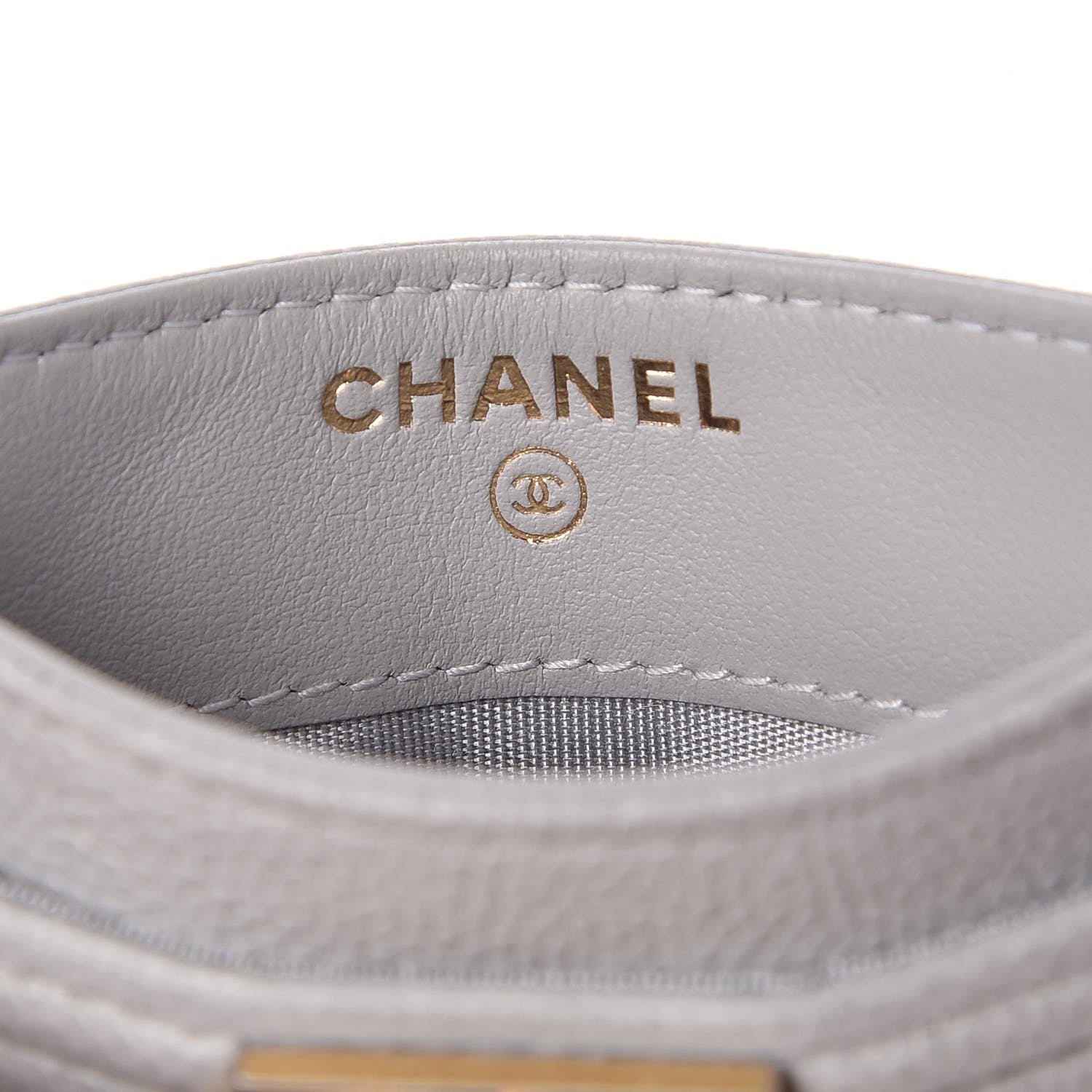 Chanel Caviar Quilted Boy Card Holder Grey 7 of 9