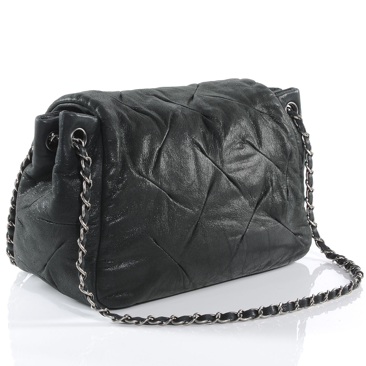 Chanel Iridescent Calfskin Glint Accordion Flap Black 3 of 7