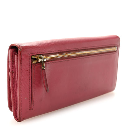 Prada Saffiano Metal Continental Flap Wallet Bruyere 3 of 9