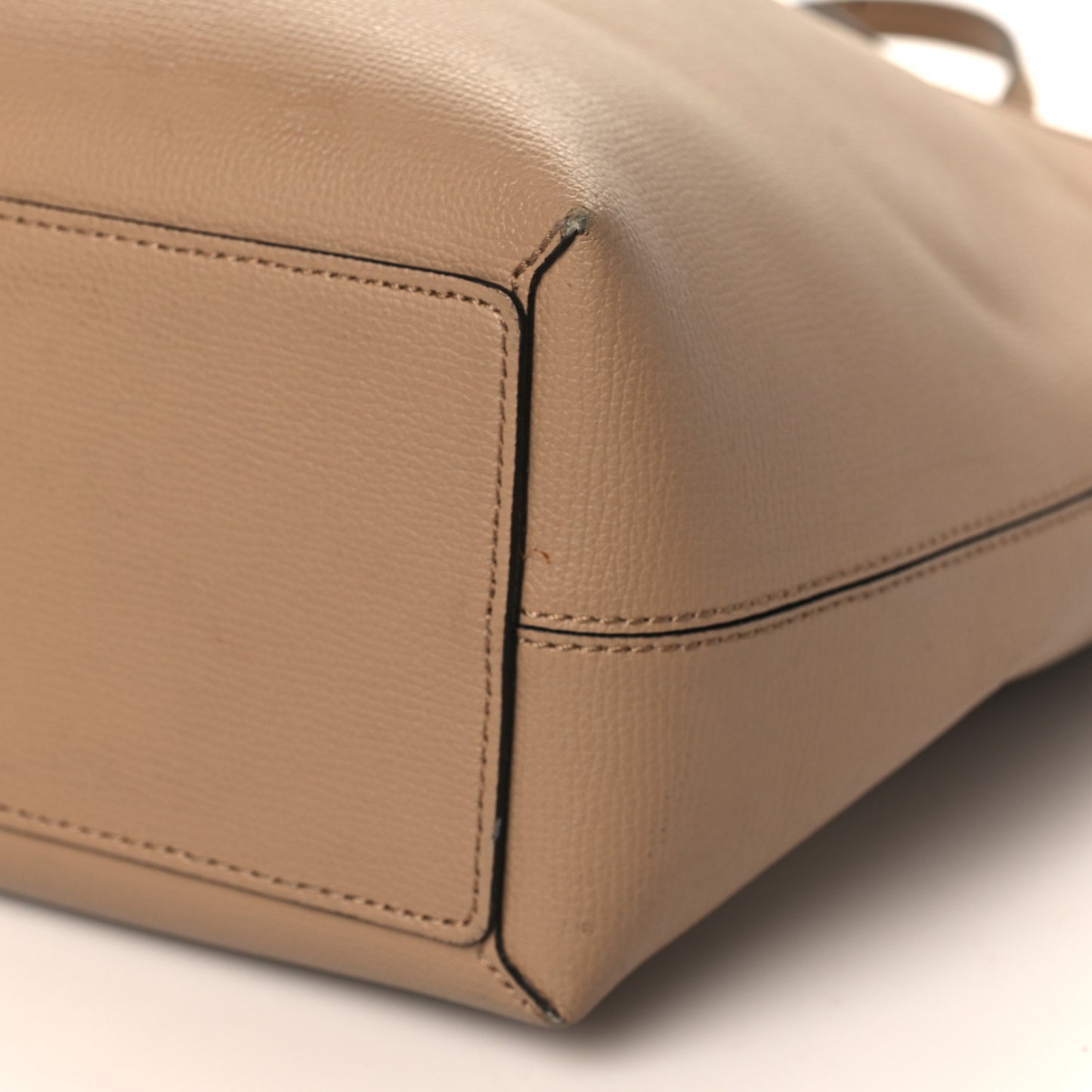 Grainy Calfskin Haymarket Check Medium Reversible Tote Camel