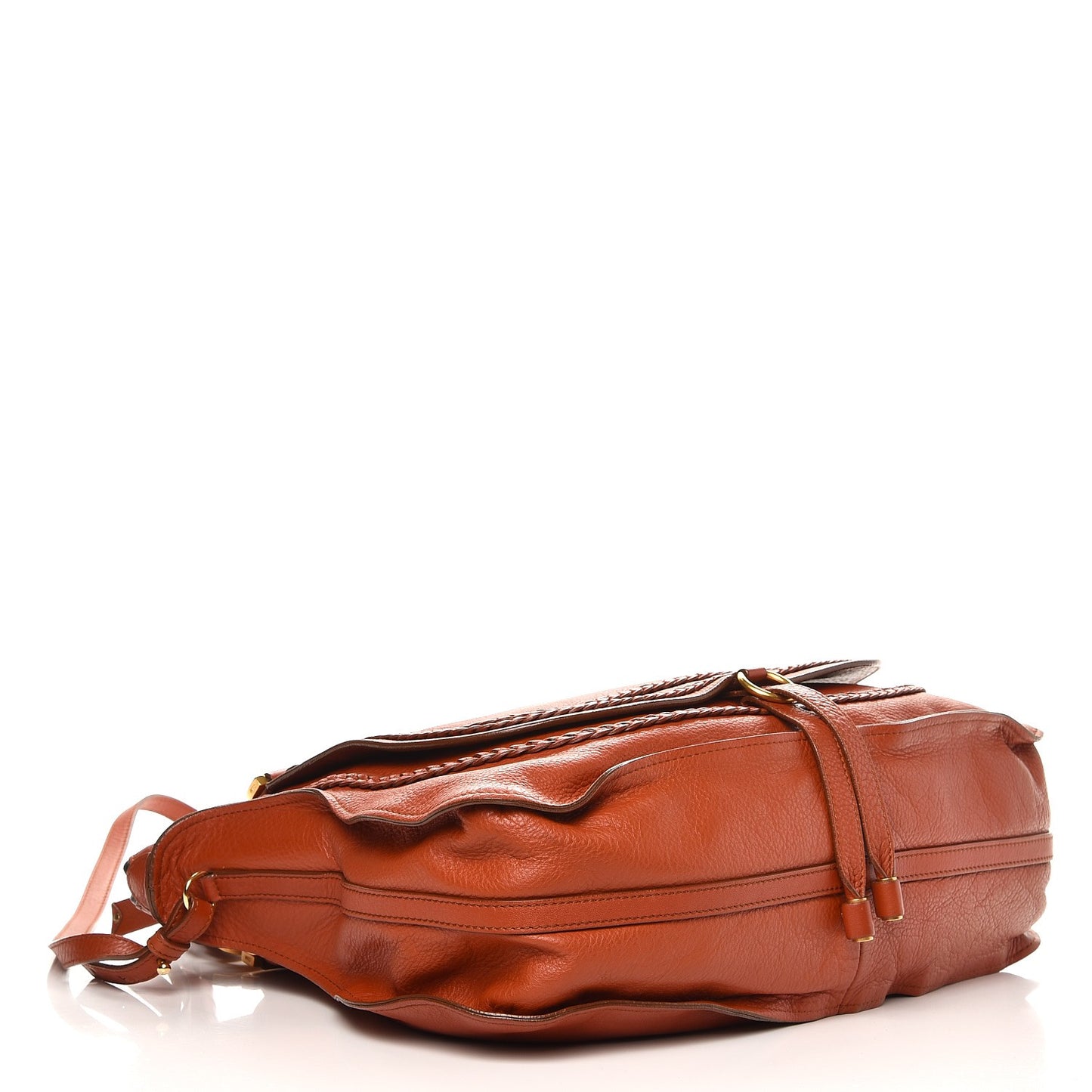 Calfskin Braided Large Marcie Satchel Whiskey