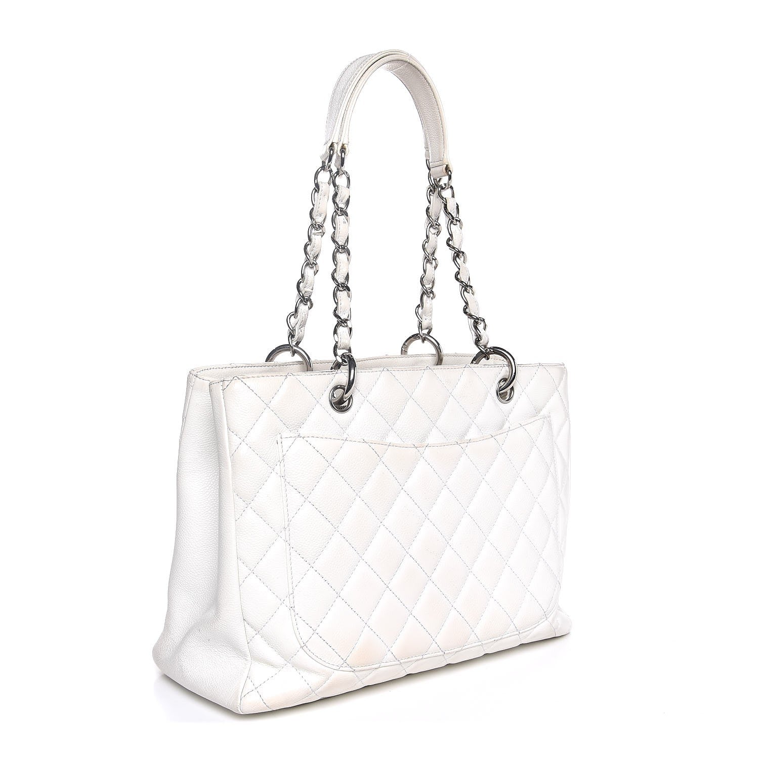 Chanel Caviar Quilted Grand Shopping Tote GST White 3 of 17