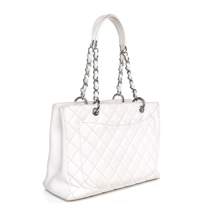 Chanel Caviar Quilted Grand Shopping Tote GST White 3 of 17
