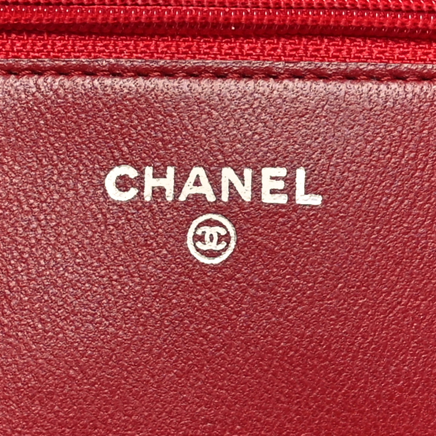 Lambskin Quilted Wallet On Chain WOC Red