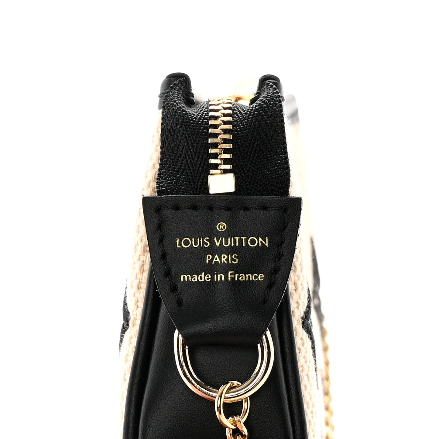 Cotton Monogram Giant Mini Pochette Accessories Beige Black