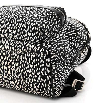 Saint Laurent Canvas Leopard Print City Backpack Black White 10 of 10