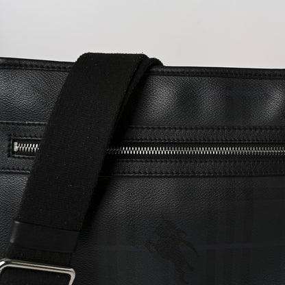 Burberry Haymarket Check Crossbody Messenger Bag Black 8 of 10