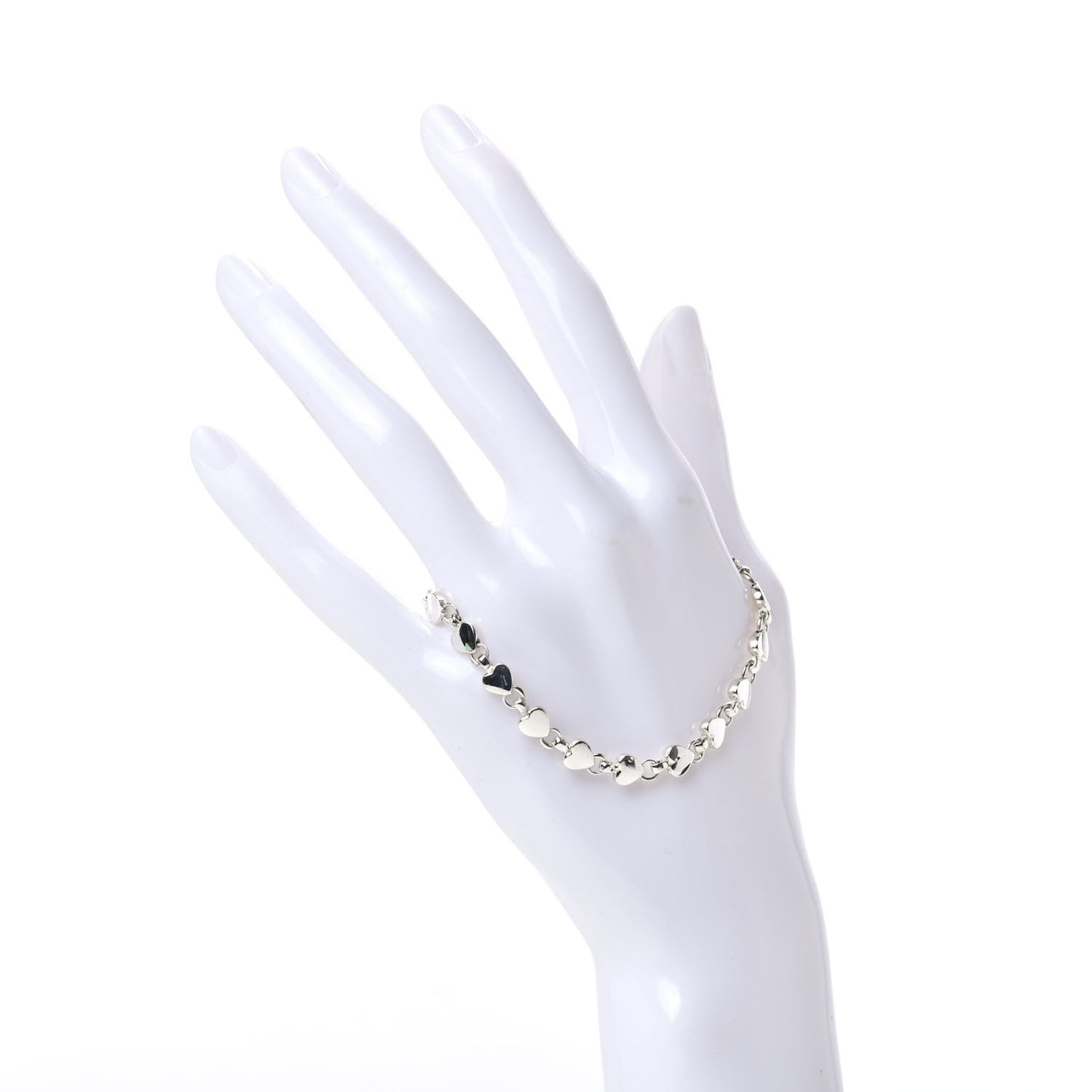 Sterling Silver Chain of Heart Bracelet