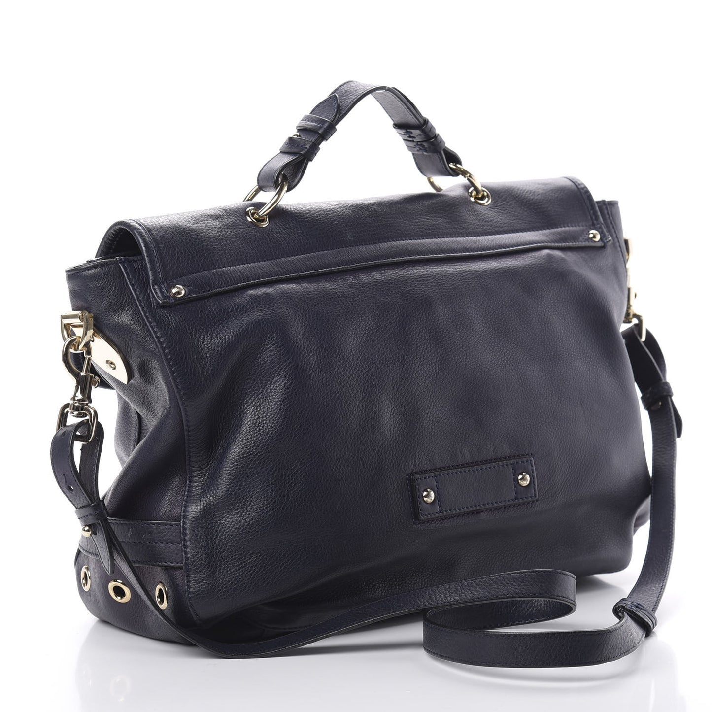 Soft Grain Calfskin Oversized Tillie Satchel Nightshade Blue