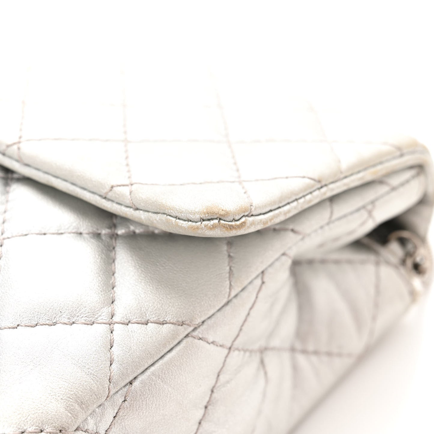 Metallic Lambskin Quilted Snake Chain 2.55 Reissue Flap Silver