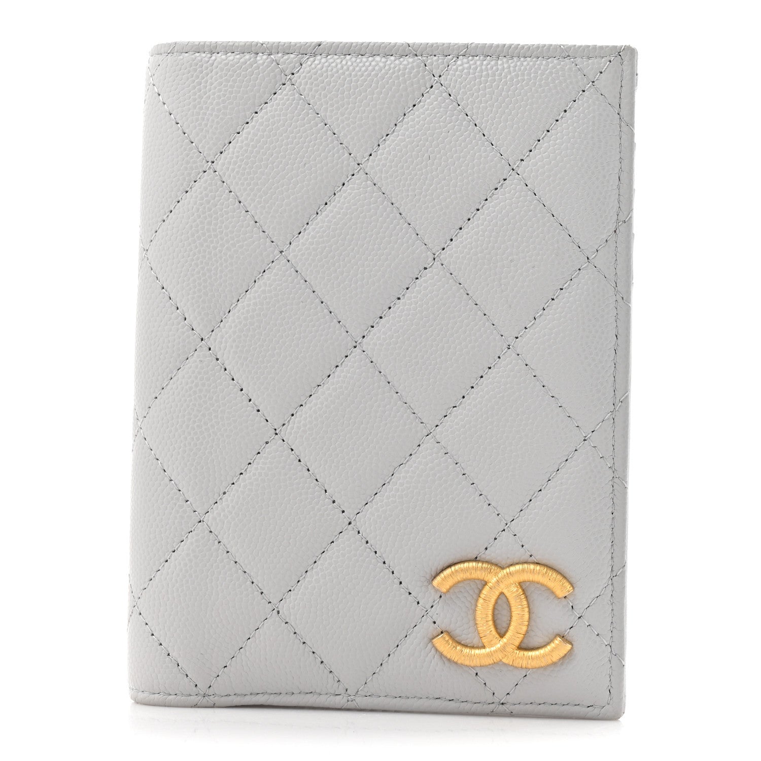 Chanel Caviar Quilted CC Passport Holder Grey 1 of 9