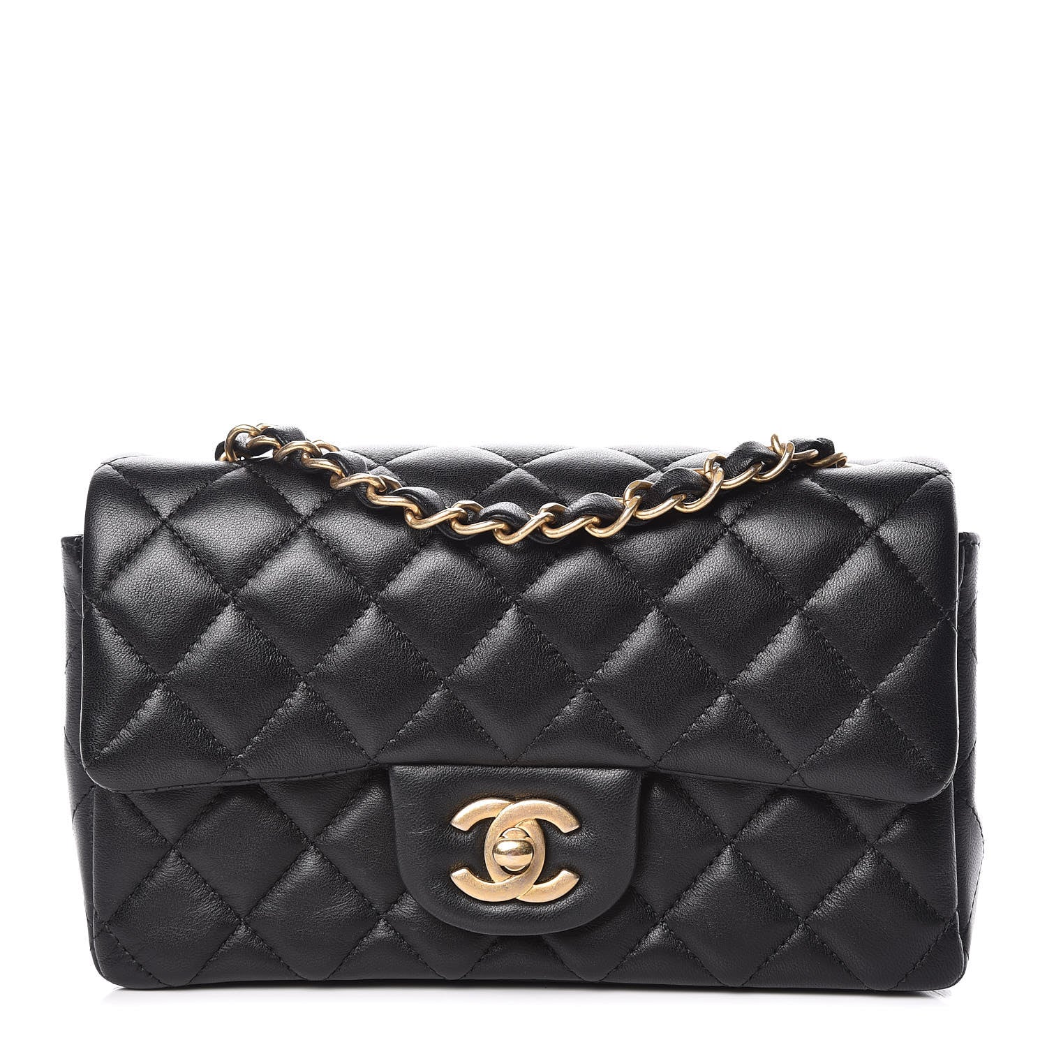 Chanel Lambskin Quilted Mini Rectangular Flap Black 1 of 10